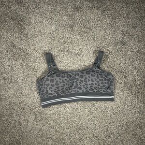 Gray Leopard Print Pumping Bra